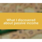 What I discovered about passive income