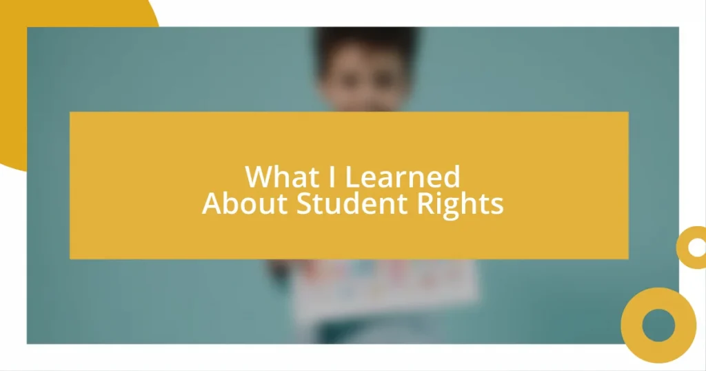 What I Learned About Student Rights